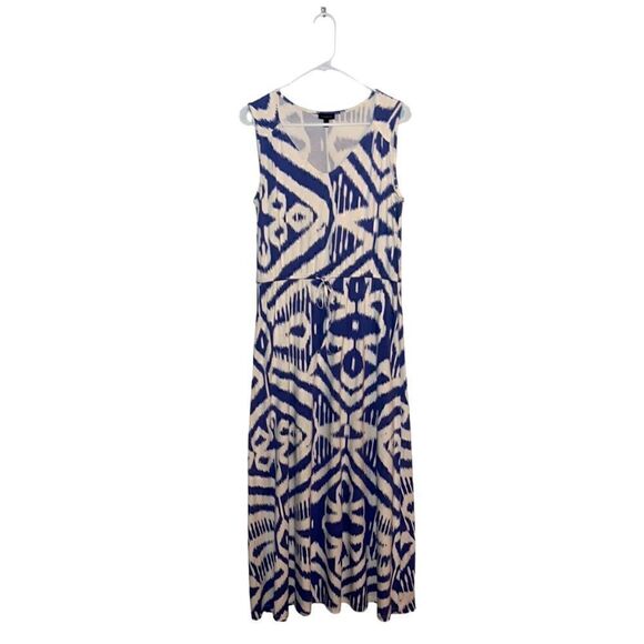 Talbots Women’s M New beautiful blue and white sleeveless maxi dress - Picture 1 of 12